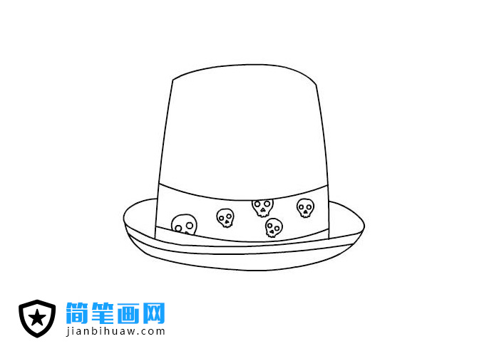 骷髅头帽子简笔画图片简单好画