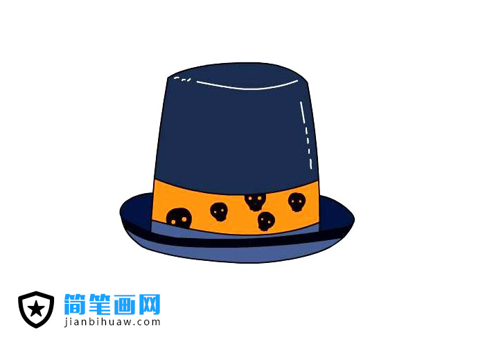 骷髅头帽子简笔画图片简单好画