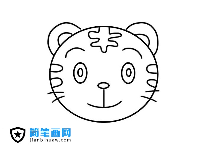 老虎头简笔画图片含上色