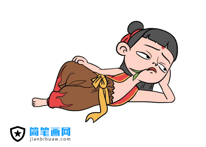 哪吒简笔画图片含上色