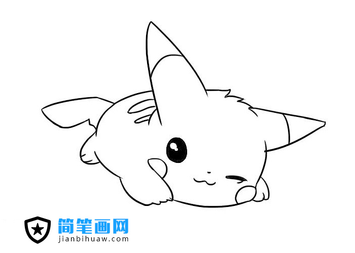 最萌的皮卡丘简笔画图片含上色