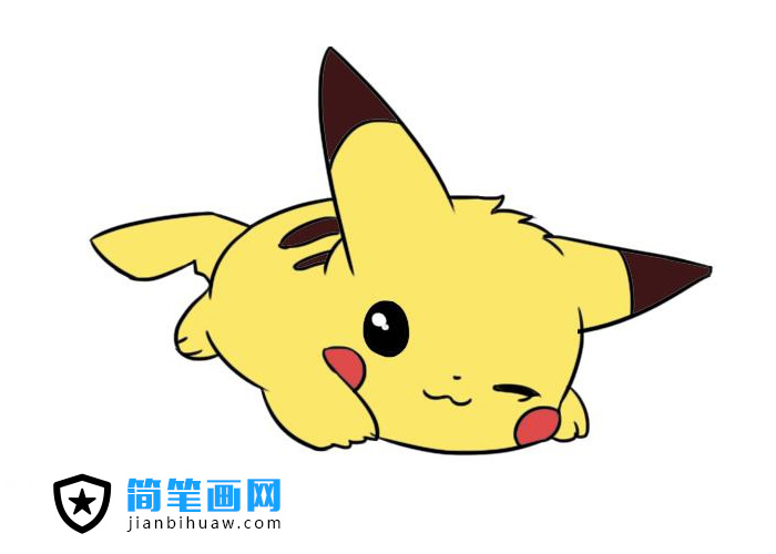 最萌的皮卡丘简笔画图片含上色