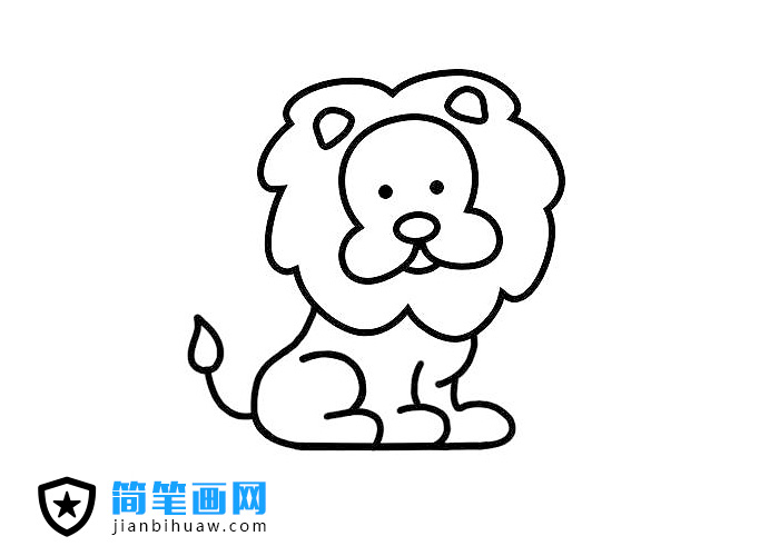简单好画的狮子简笔画图片含上色