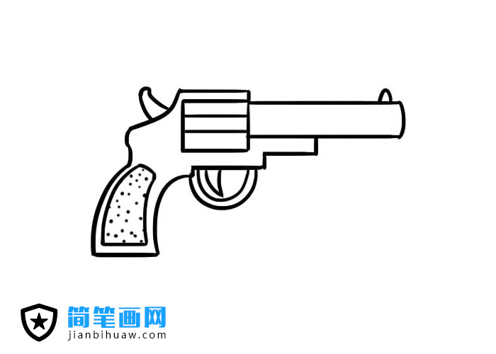 简单好画的手枪简笔画图片含彩色