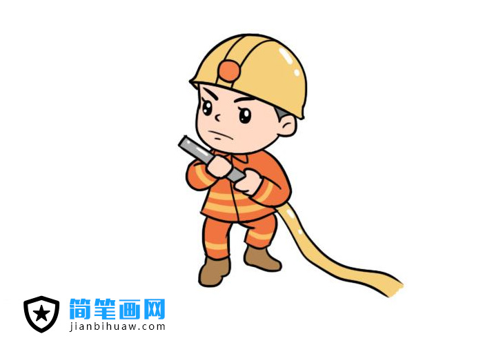 我是小小消防员简笔画图片含上色