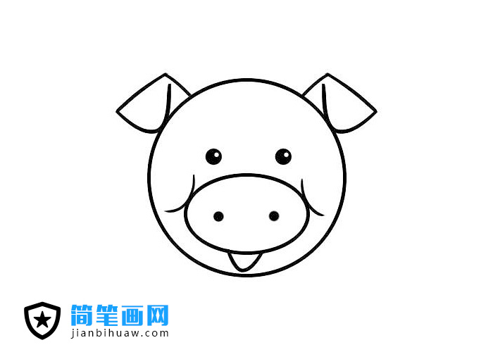 简单好画的猪头简笔画图片