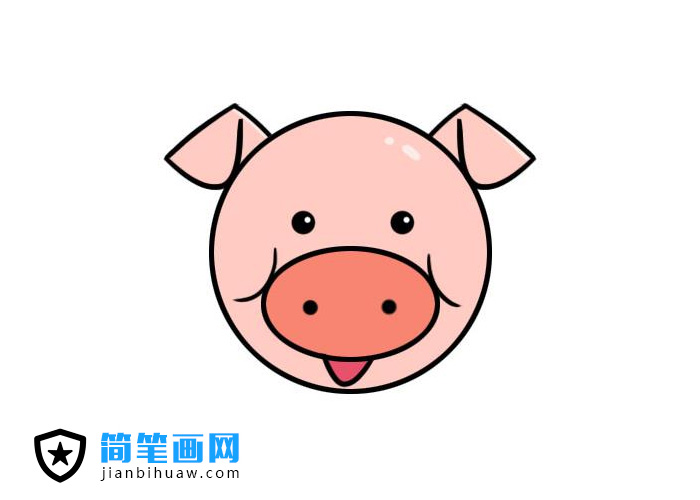 简单好画的猪头简笔画图片
