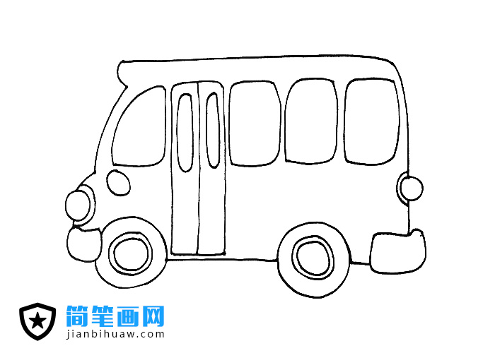 卡通美式校车简笔画图片