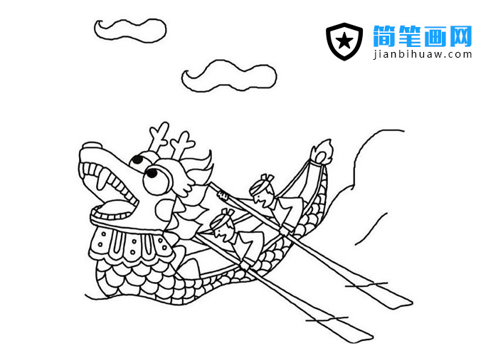 划龙舟简笔画图片