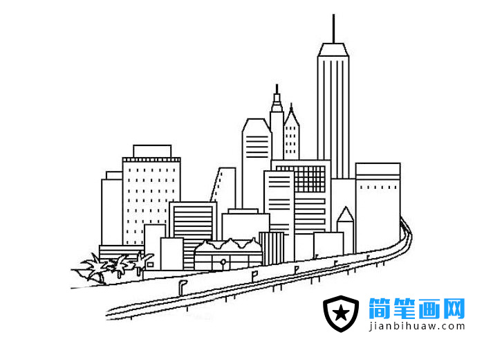 高楼城市简笔画图片