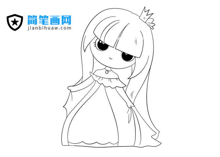 漂亮的小公主简笔画图片