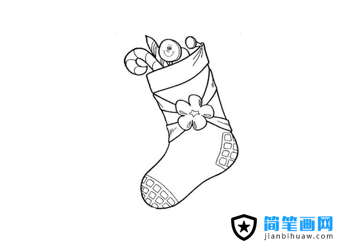 圣诞袜简笔画图片