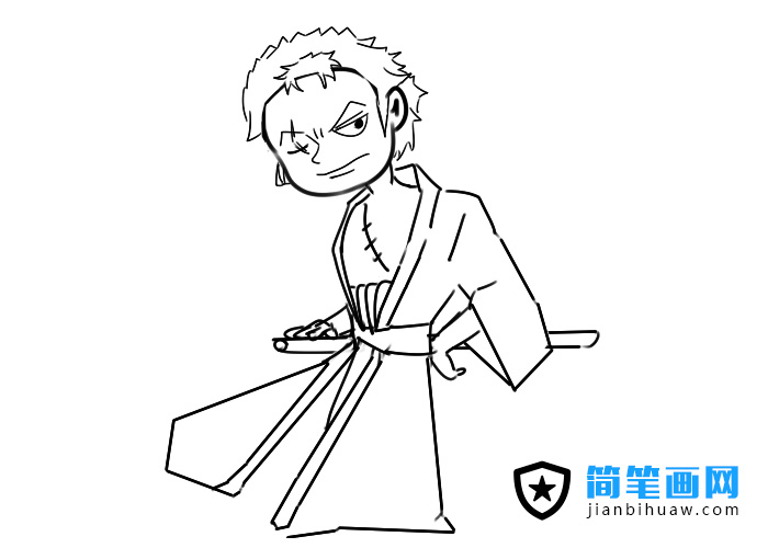海贼王人物索隆简笔画图片