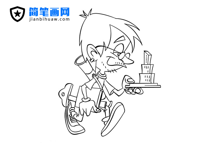 拿着模型的建筑设计师简笔画图片