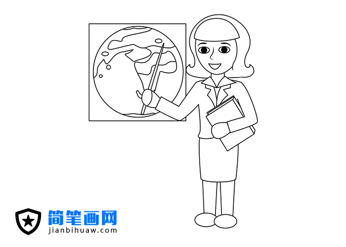 天气预报主持人在报告天气的简笔画图片