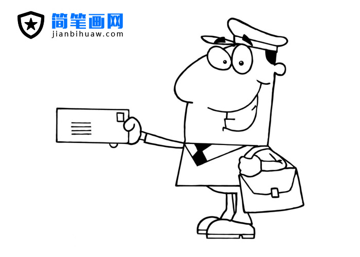 卡通形象邮递员简笔画图片