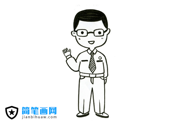 穿着正装的父亲简笔画图片