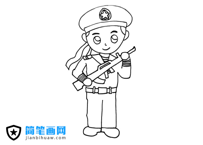 站岗的海军简笔画图片