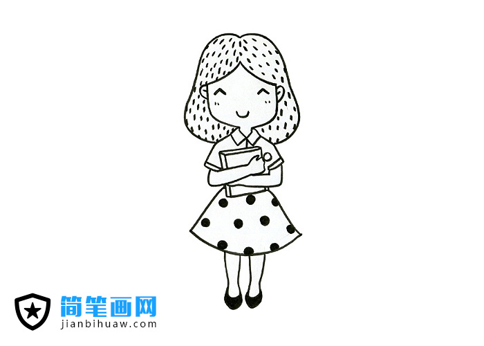 身穿花裙子的女老师简笔画图片