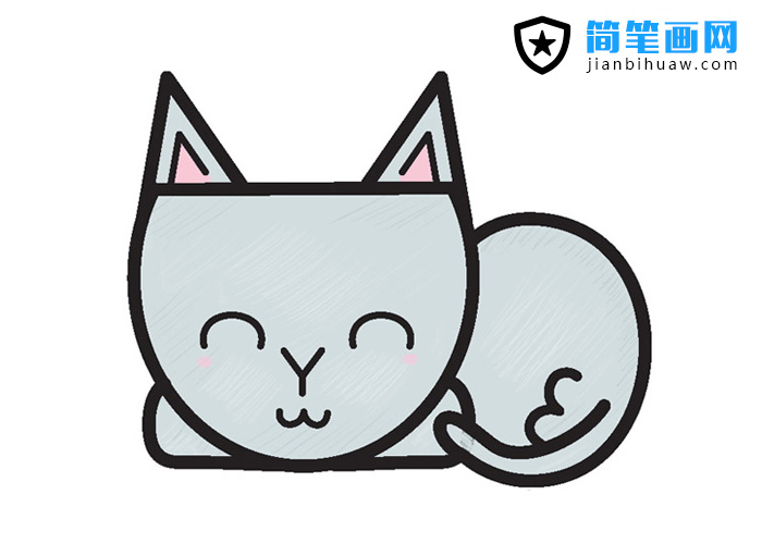 在睡觉的猫咪简笔画图片