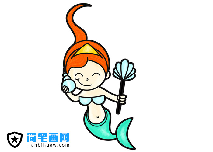 可爱卡通美人鱼简笔画图片