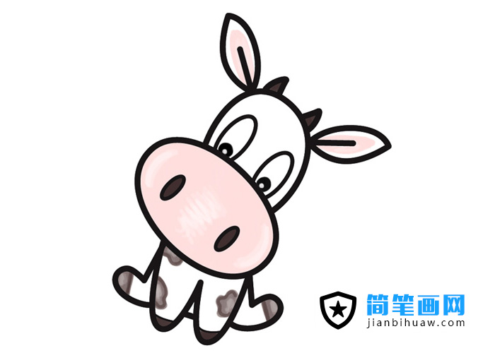 可爱的卡通奶牛简笔画图片