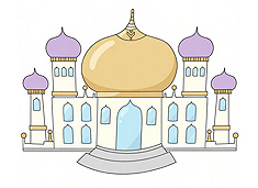 城堡简笔画图片含上色图片