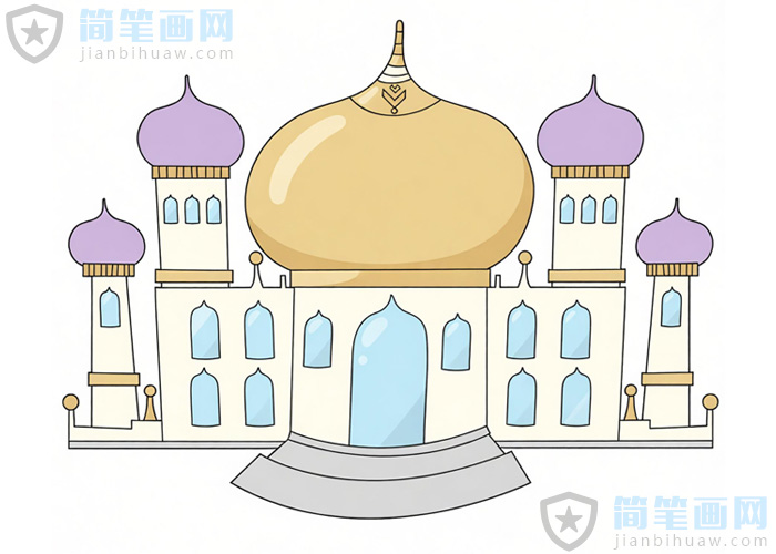 城堡简笔画图片含上色图片